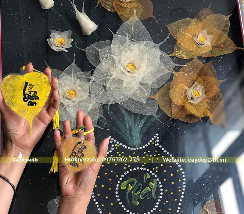 Xương lá của cây Bồ Đề được chế tác tinh xảo