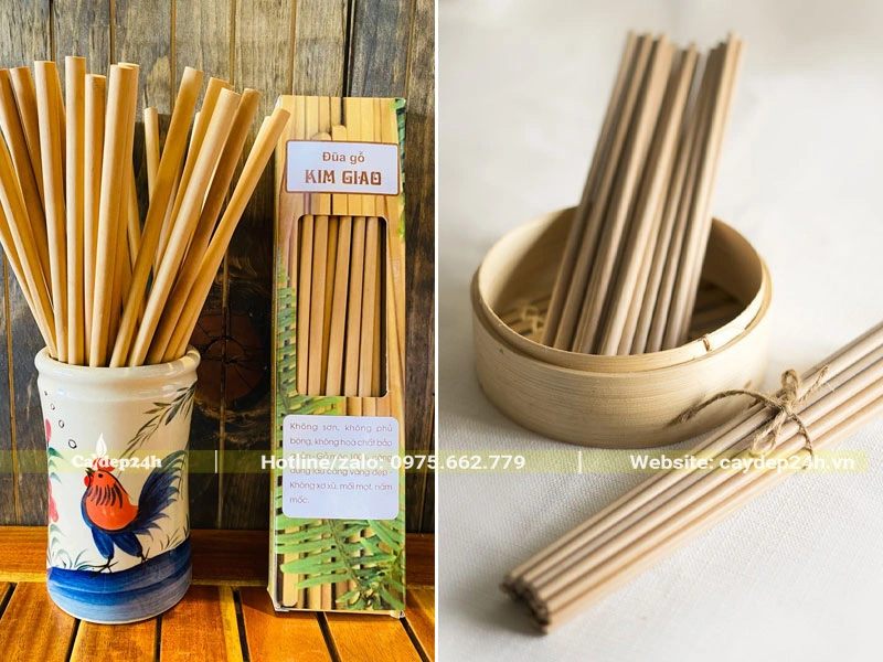 Đũa làm từ gỗ của cây Kim Giao