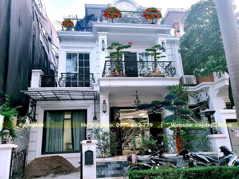 Ngôi biệt thự 3 tầng sang trọng với màu trắng tinh tế