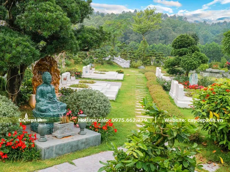 Một góc của khu công viên nghĩa trang Lạc Hồng Viên