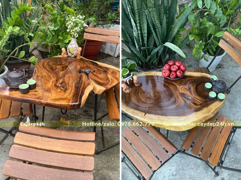 Làm bàn trà, bàn ăn bằng gỗ cay me Tây