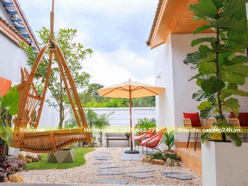 Thiết kế sân vườn nhỏ trước nhà theo phong cách đơn giản