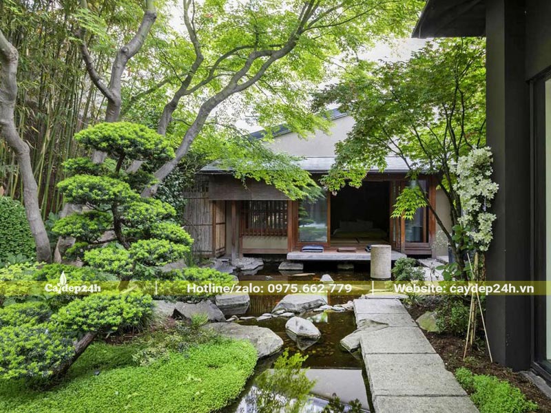 Không gian kiến trúc và sân vườn thiết kế theo phong cách Nhật Bản