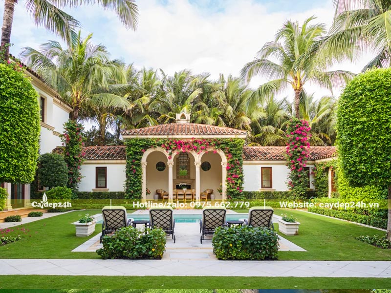 Thiết kế sân vườn kiểu châu Âu sang trọng, nhẹ nhàng