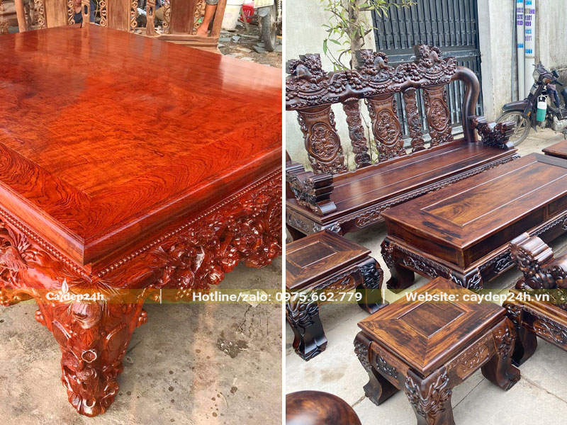 Đồ nội thất làm từ gỗ cây Cẩm Lai đỏ và Cẩm Lai đen