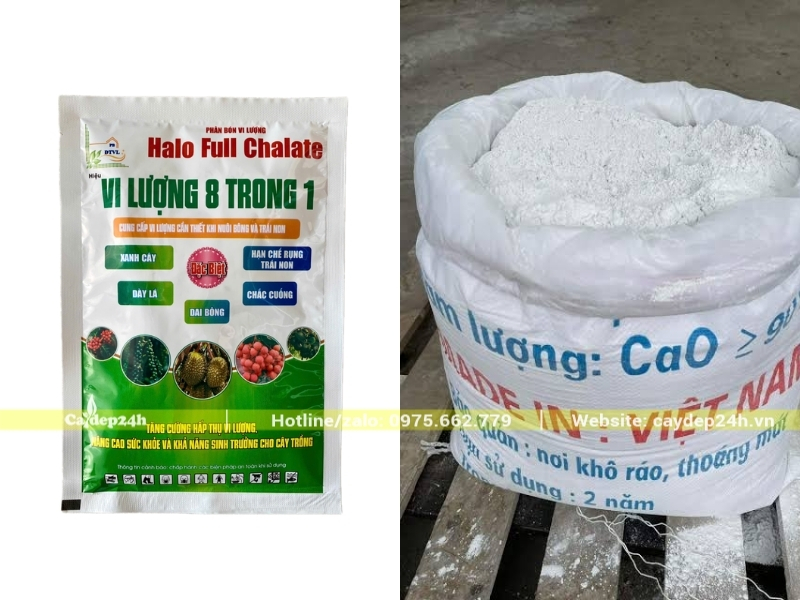 Bổ sung phân bón lá và vôi nông nghiệp cho đất